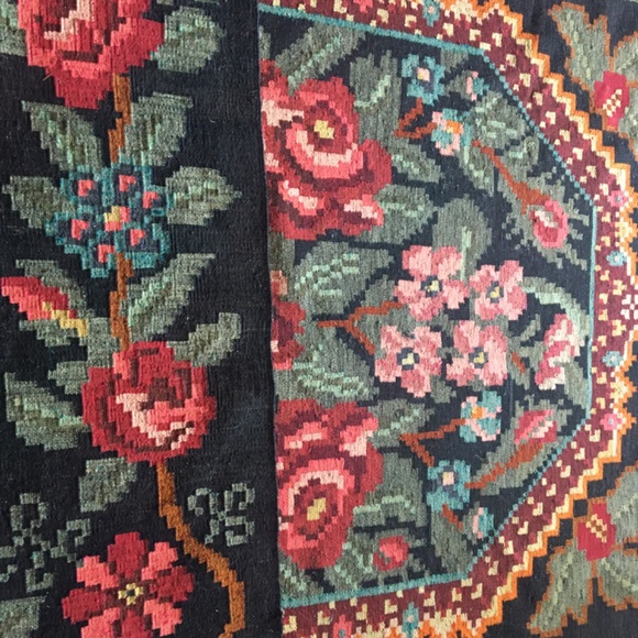 Authentic Moldavian Bessarabian Rose kilim rug handmade wool flatweave 6x 9 ft - Picture 9 of 9